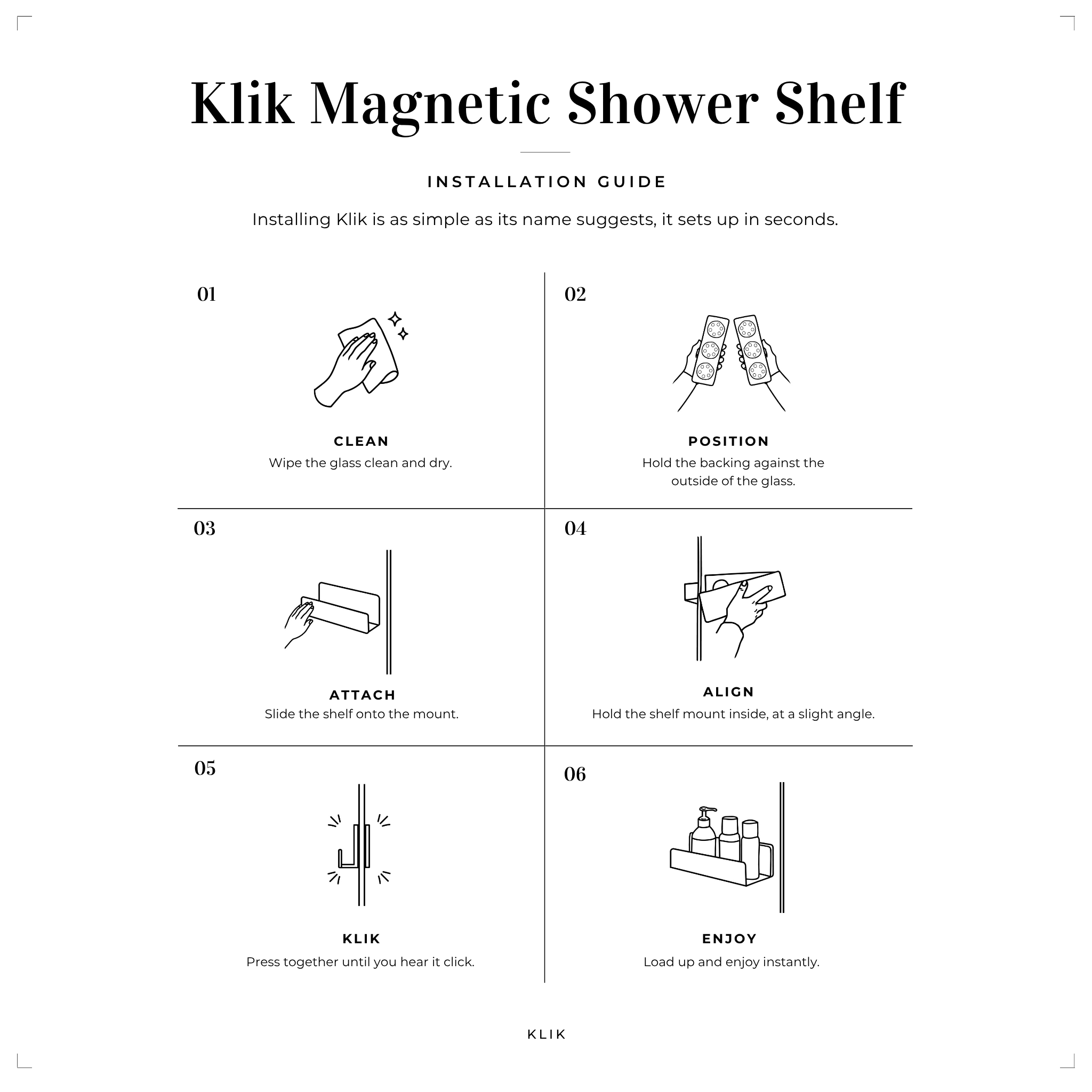Klik Magnetic Shower Shelf