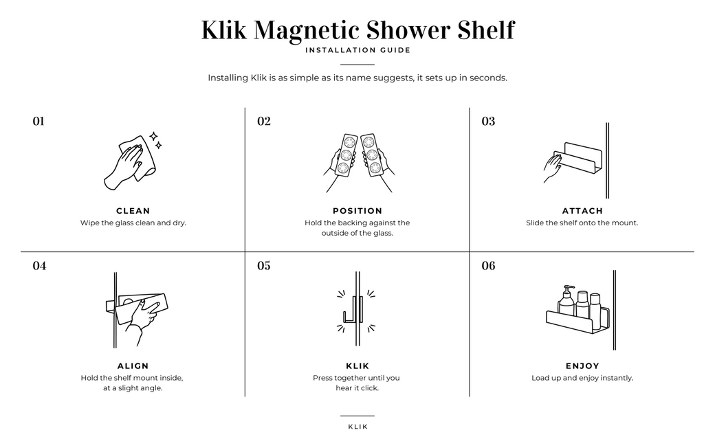 Klik Magnetic Shower Shelf