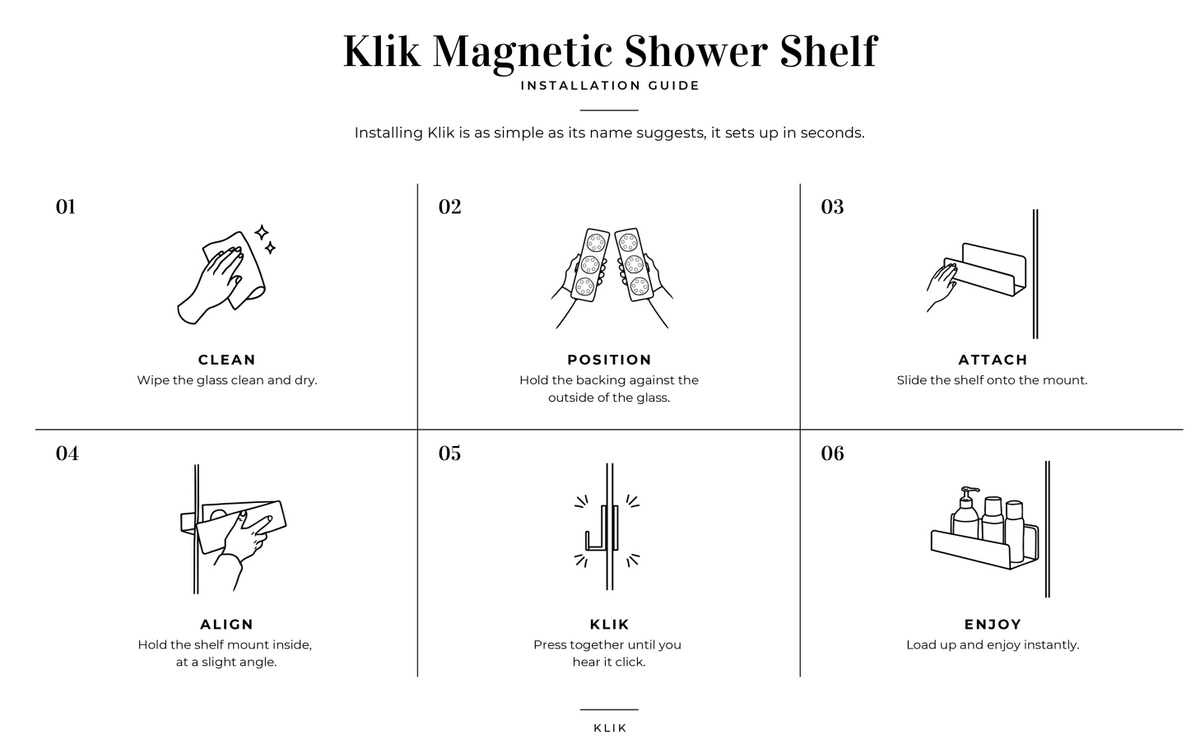 Klik Magnetic Shower Shelf